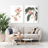 A set of 2 Native Gum Eucalyptus Flower Wall Art Prints with a white frame or unframed to decorate an empty wall