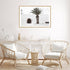A White Spanish Church Wall Art Print with a Palm Tree  with a timber frame for the living room by Beautiful Home Decor
