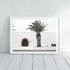 A wall art photo print of a white Spanish Church with a Palm Tree  with a white frame or unframed shop online at Beautiful HomeDecor with free shipping