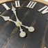 Raised metal roman numerals on the Vintage Industrial Large Black Wall Clock in 60 cm with metal Roman Numerals and clock hands
