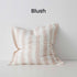 Vito Blush Pink Stone washed linen Cushion 50cm Striped Weave Cushions and Covers with feather insert Beautiful Home Decor