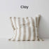 Vito Clay Brown Stone washed linen Cushion 50cm Striped Weave Cushions and Covers with feather insert Beautiful Home Decor
