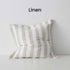 Vito Linen White Stone-washed linen Cushion 50cm Striped Weave Cushions and Covers with feather insert Beautiful Home Decor