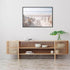 A wall art photo print of a walk on the beach with a black frame or unframed to decorate a wall above your console table