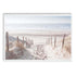A wall art photo print of a walk on the beach with a white frame, no white border at Beautiful HomeDecor