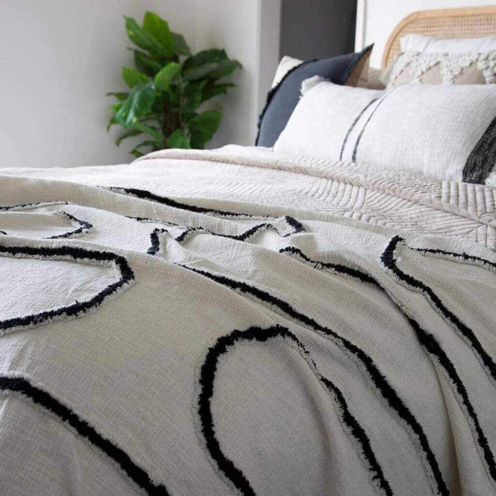 Add cosy comfort to your home with the Black and Ivory White Waverley Throw measures 130cm x 160cm, the perfect throw to style your bed or sofa.