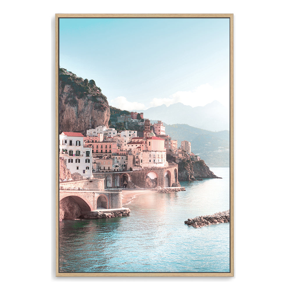 Amalfi Coast City Wall Art Photograph Print Canvas Picture Artwork Framed in Timber or Unframed by Beautiful Home Decor