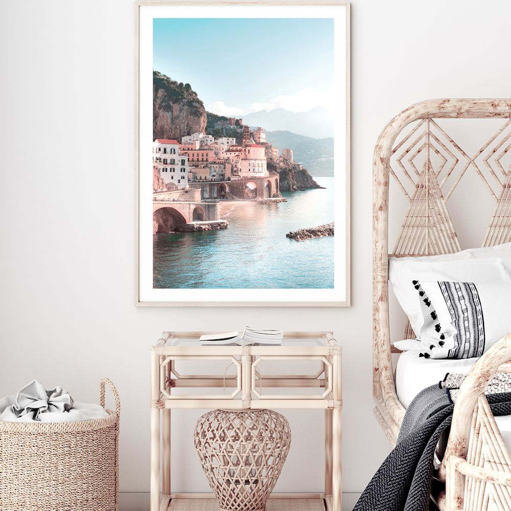 Amalfi Coast City Wall Art Photograph Print Canvas Picture Artwork Framed or Unframed by Beautiful Home Decor for your Bedroom