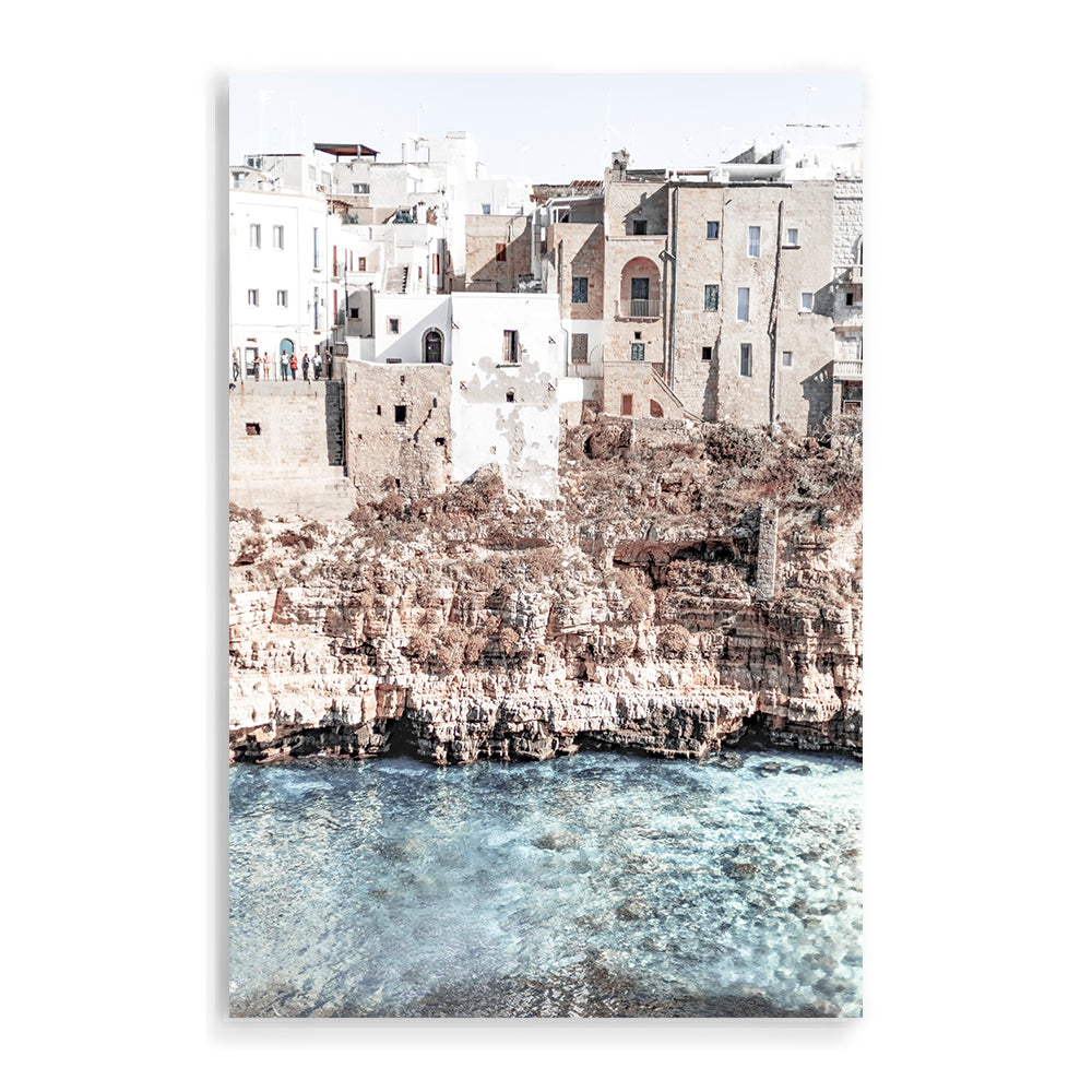 Available framed or unframed this coastal wall art print is of the beautiful Amalfi Cliffs Coast in Italy.