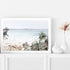 A Hamptons photographic stretched canvas  artprint of Watego Beach in Byron Bay featuring surfers in the blue waves, available framed on unframed  of Australian Surf Beach B.