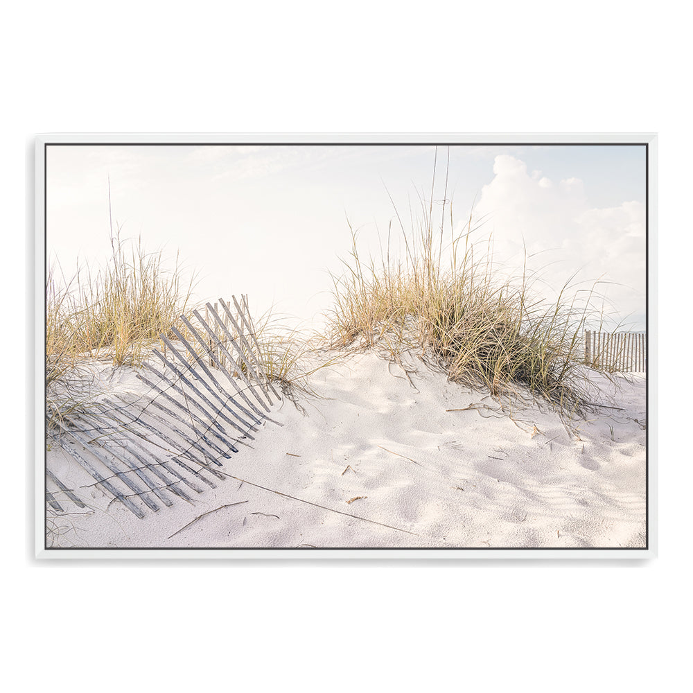 Beach Dunes with Grass Wall Art Photograph Print Canvas Picture Artwork Framed in White or Unframed by Beautiful Home Decor