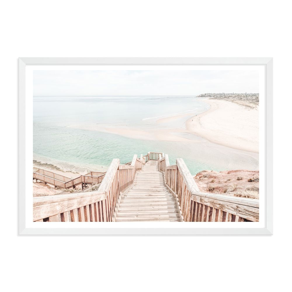 Beach Views Wall Art Photograph Print or Canvas White Framed or Unframed by Beautiful Home Decor