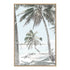 A wall art of a hammock between two palm trees on a tropical beach, available framed or unframed canvas and print artwork.