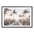 A coastal art print of of Florida Keys with a path to the beach framed by palm trees, available in canvas and wall art print.   