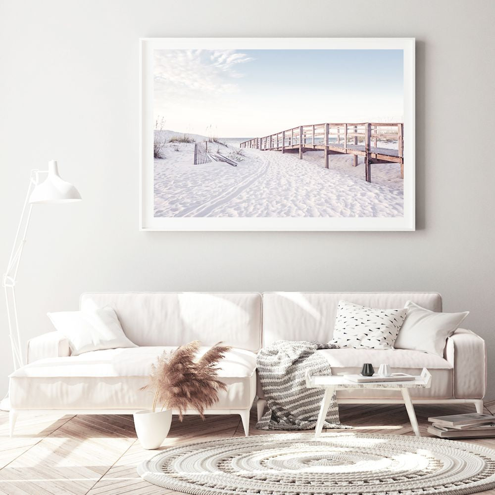 Beachside Boardwalk Wall Art Photograph Print or Canvas Framed or Unframed for a Living Room by Beautiful Home Decor