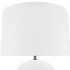 White Round Kima Table with a white lamp shade and textured wavy base measuring 54cm tall for your coastal home decor.