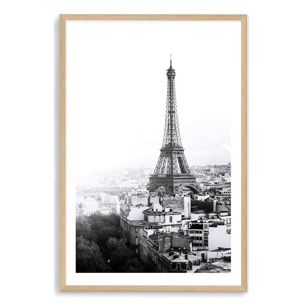 Black and White Eiffel Tower Wall Art Photograph Print Canvas Picture Artwork Timber Framed Unframed Beautiful Home Decor