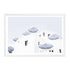 Blue and White Umbrellas in Santorini Greece Wall Art Photograph Print or Canvas White Framed or Unframed by Beautiful Home Decor