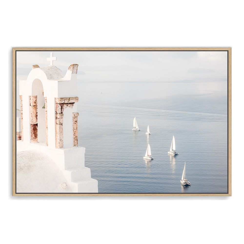 Boats in Santorini Greece Wall Art Photograph Print or Canvas Framed Timber or Unframed by Beautiful Home Decor