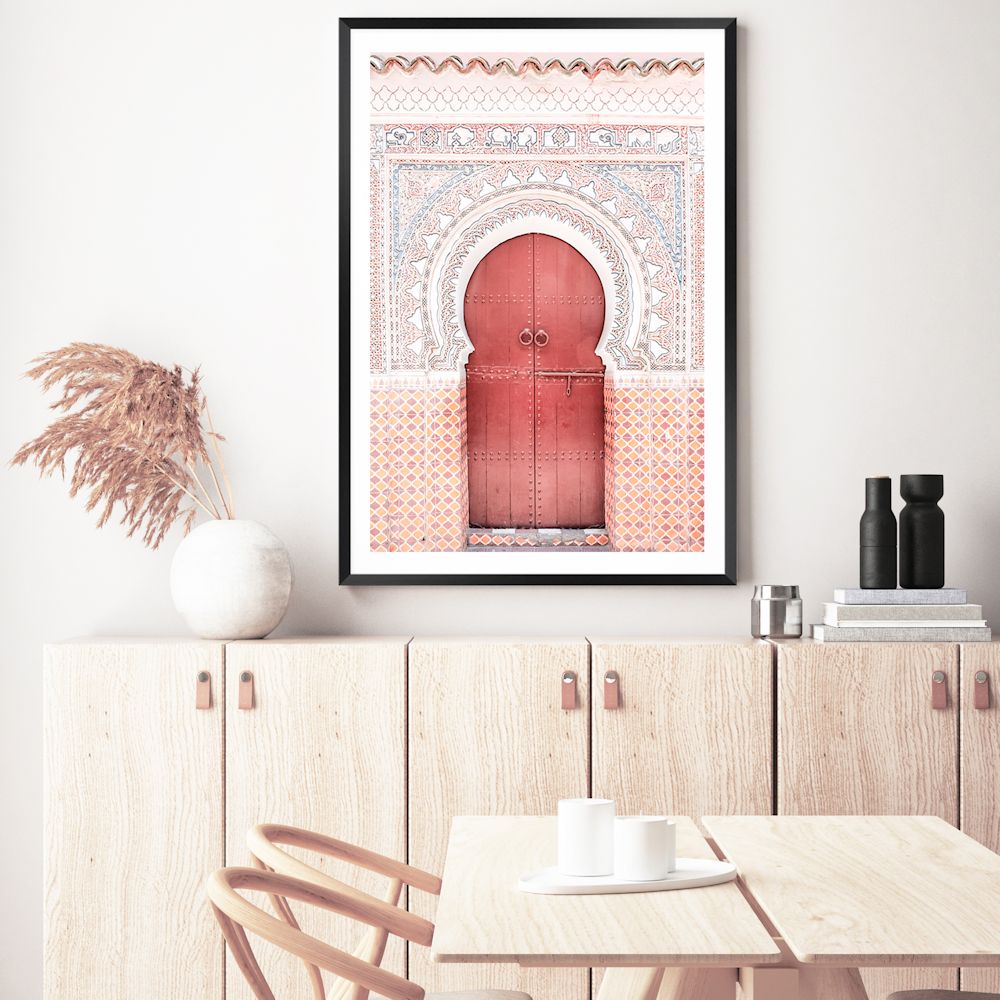 Boho Moroccan Door Wall Art Photograph Print or Canvas Framed or Unframed for a Dining Room Wall by Beautiful Home Decor