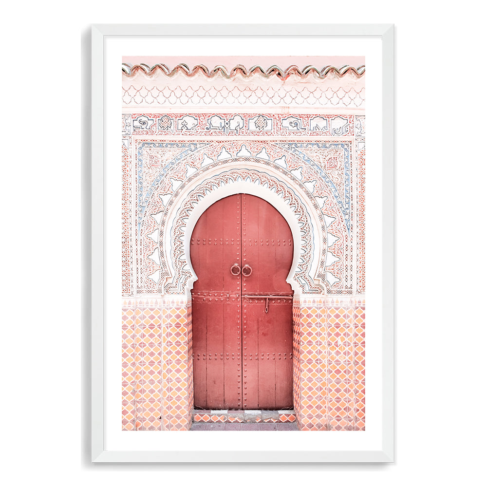 Boho Moroccan Door Wall Art Photograph Print or Canvas White Framed or Unframed by Beautiful Home Decor
