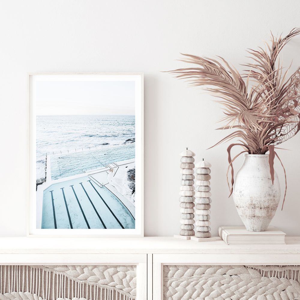 Bondi Beach Icebergs Pool Wall Art Photograph Print or Canvas Framed or Unframed by a TV Unit by Beautiful Home Decor