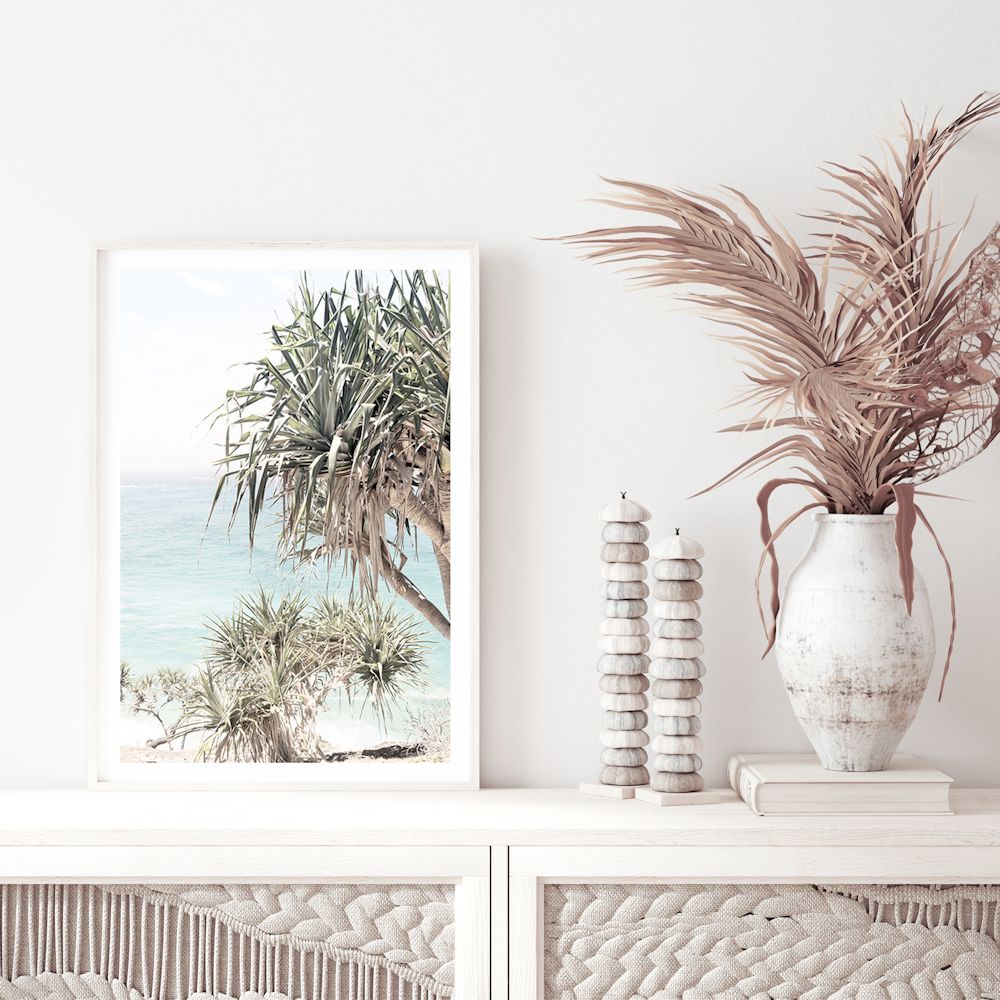Byron Bay Sea View Wall Art Photograph Print or Canvas Framed or Unframed by a TV Unit by Beautiful Home Decor