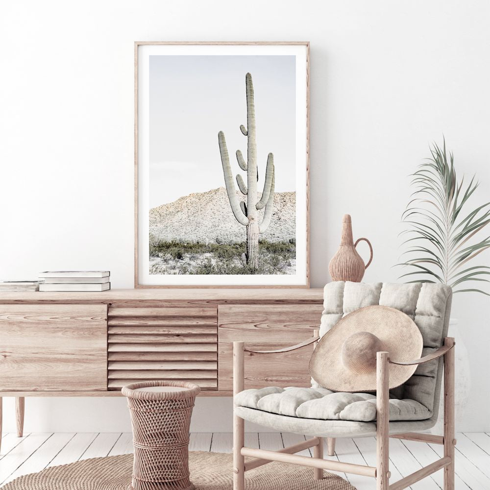 Californian Desert Cactus Wall Art Photograph Print or Canvas Framed or Unframed for a Living Room by Beautiful Home Decor