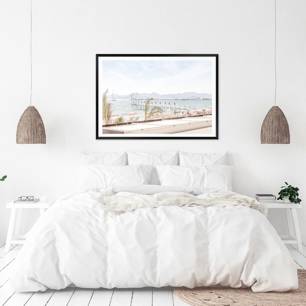 Cannes Beach French Riveira Wall Art Photograph Print or Canvas Framed or Unframed Bedroom Beautiful Home Decor