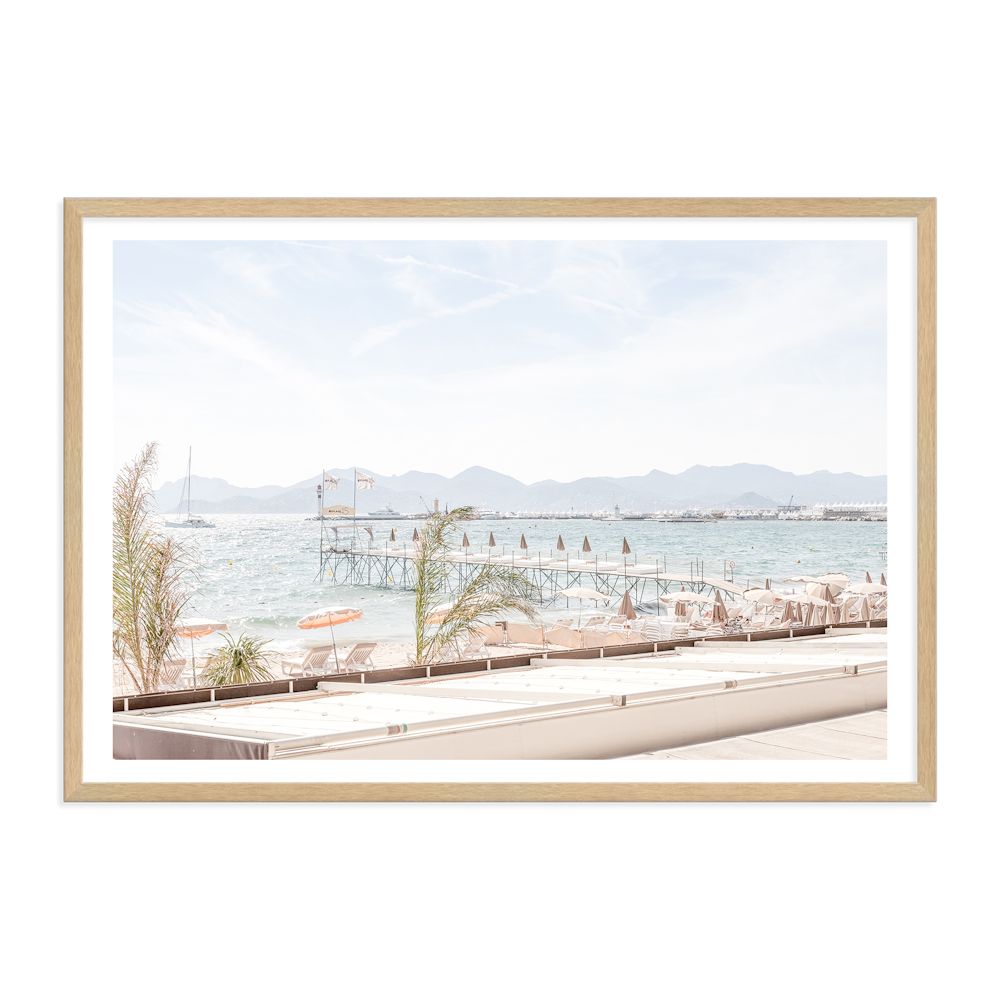 Cannes Beach French Riveira Wall Art Photograph Print or Canvas Timber Framed or Unframed by Beautiful Home Decor