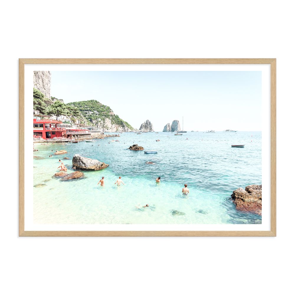 Capri Beach Amalfi Coast Wall Art Photograph Print or Canvas Timber Framed or Unframed by Beautiful Home Decor