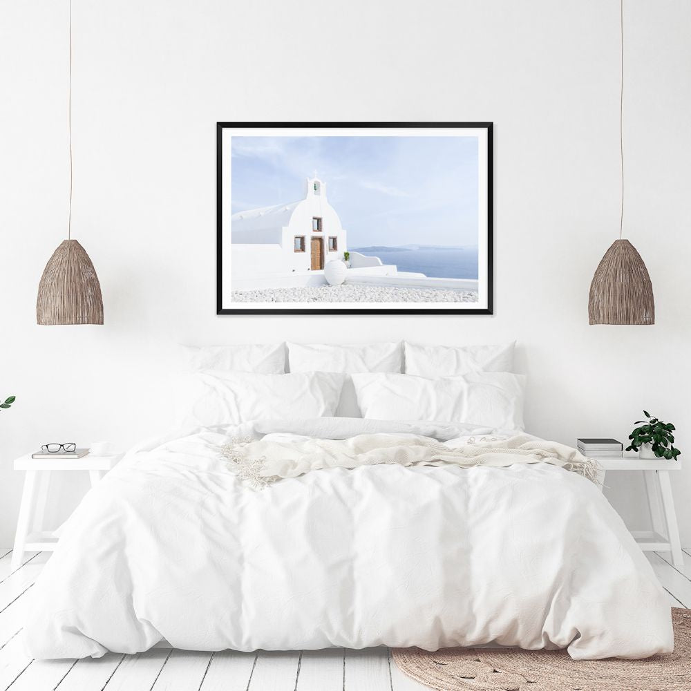 Church in Santorini Greece Wall Art Photograph Print or Canvas Framed or Unframed above bed Beautiful Home Decor