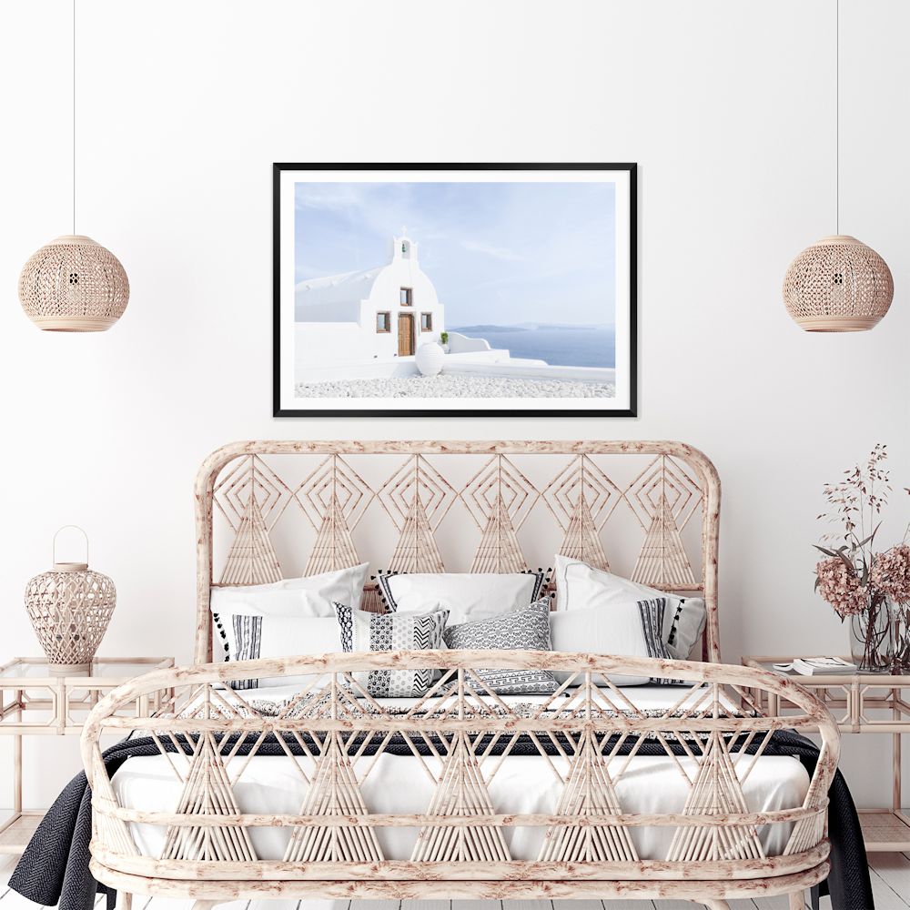 Church in Santorini Greece Wall Art Photograph Print or Canvas Framed or Unframed in Bedroom Beautiful Home Decor