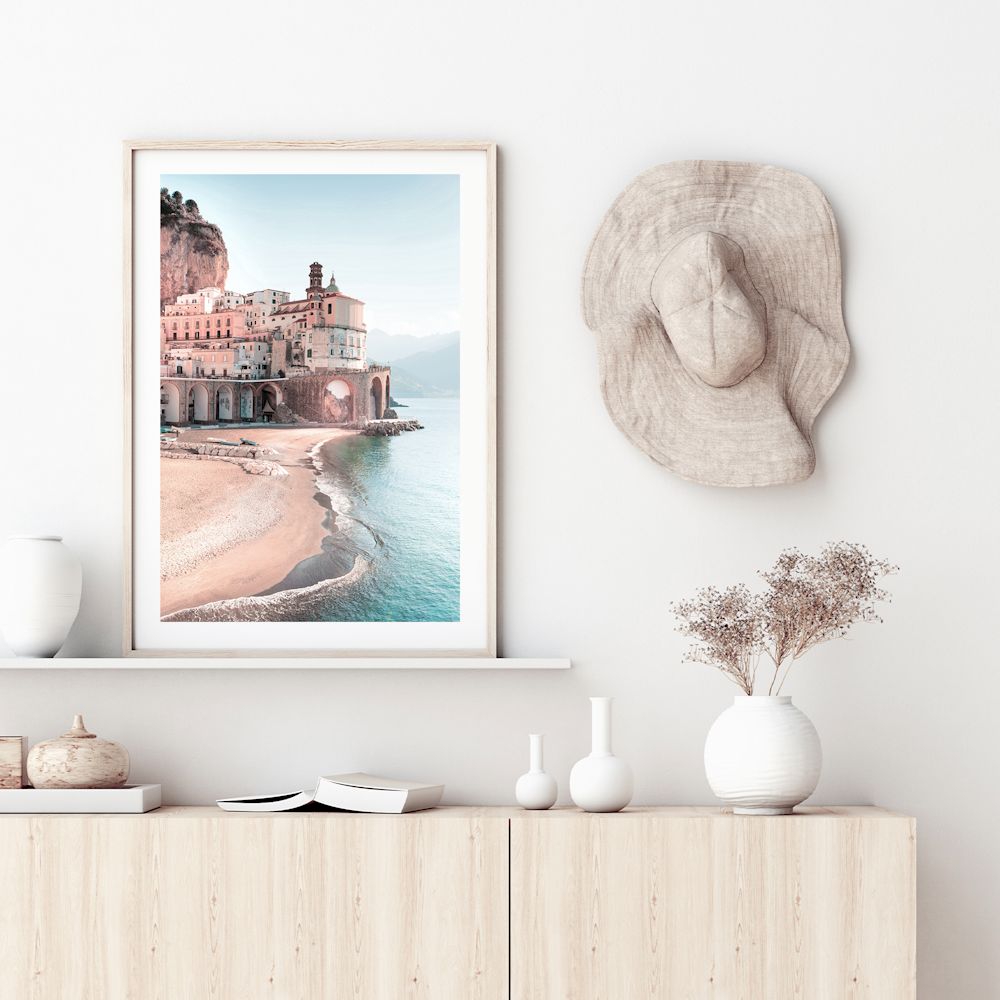 City in Amalfi Coast Wall Art Photograph Print or Canvas Framed or Unframed for a Living Room Wall Beautiful Home Decor