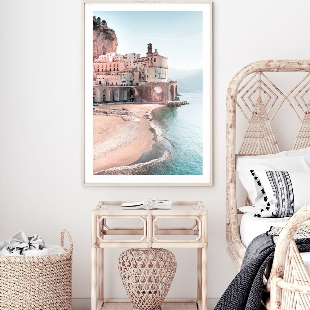 City in Amalfi Coast Wall Art Photograph Print or Canvas Framed or Unframed in Bedroom Beautiful Home Decor