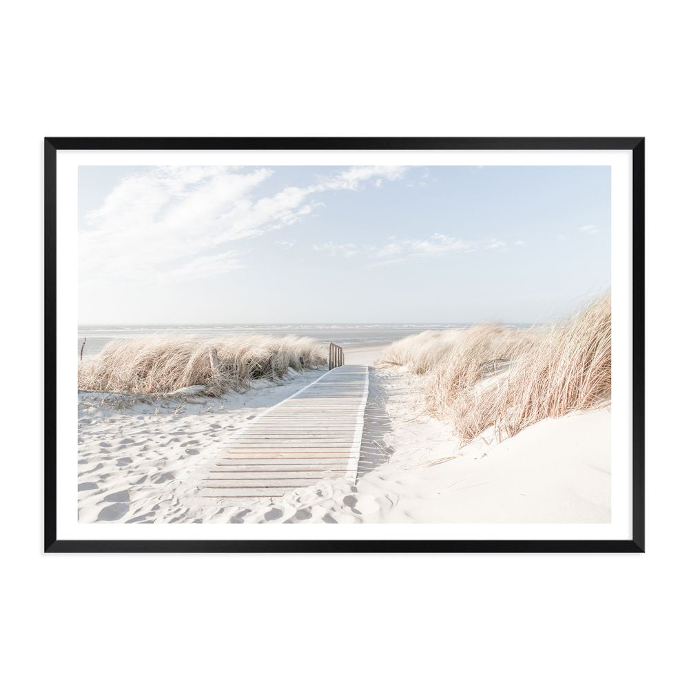 Coastal Escape Beach Boardwalk Wall Art Photograph Print or Canvas Black Framed or Unframed Beautiful Home Decor