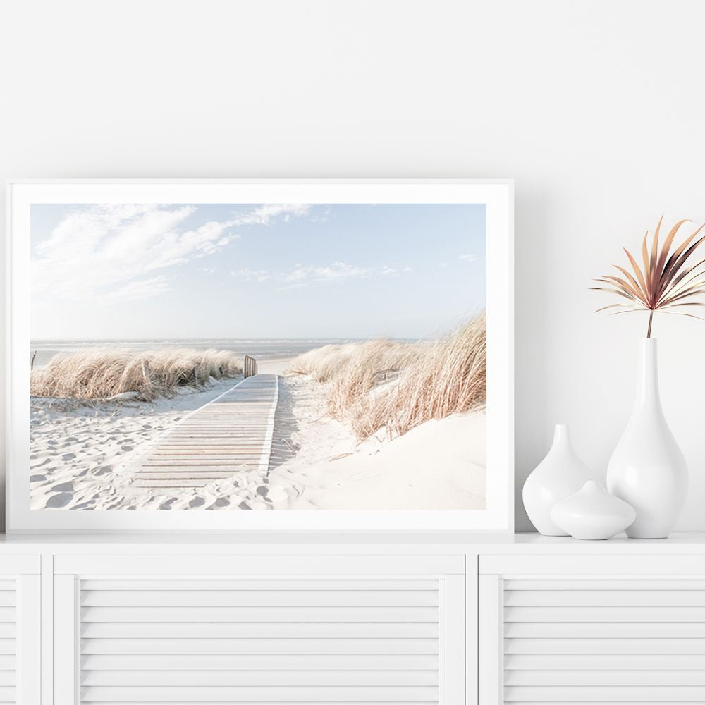 Coastal Escape Beach Boardwalk Wall Art Photograph Print or Canvas Framed or Unframed for tv concole unit Beautiful Home Decor