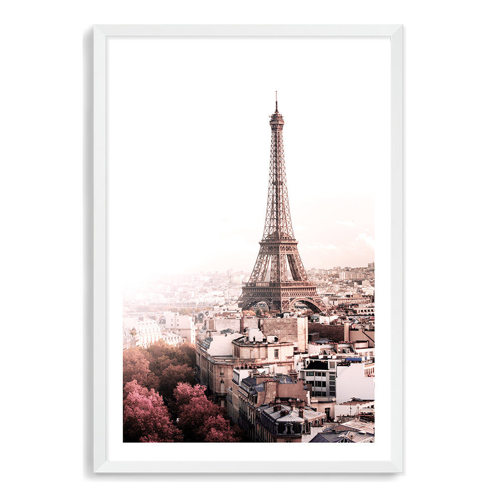 Eiffel Tower in Paris Wall Art Photograph Print or Canvas white Framed or Unframed Beautiful Home Decor