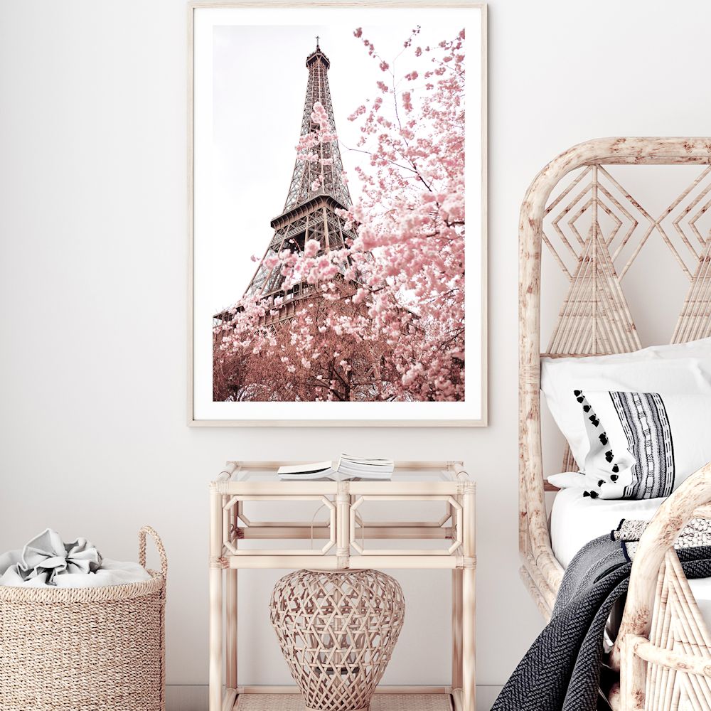 Eiffel Tower in Spring Wall Art Photograph Print or Canvas Framed or Unframed in Bedroom Beautiful Home Decor