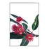 A beautiful floral artwork of red wild flowers A and green eucalyptus leaves, available framed or unframed.