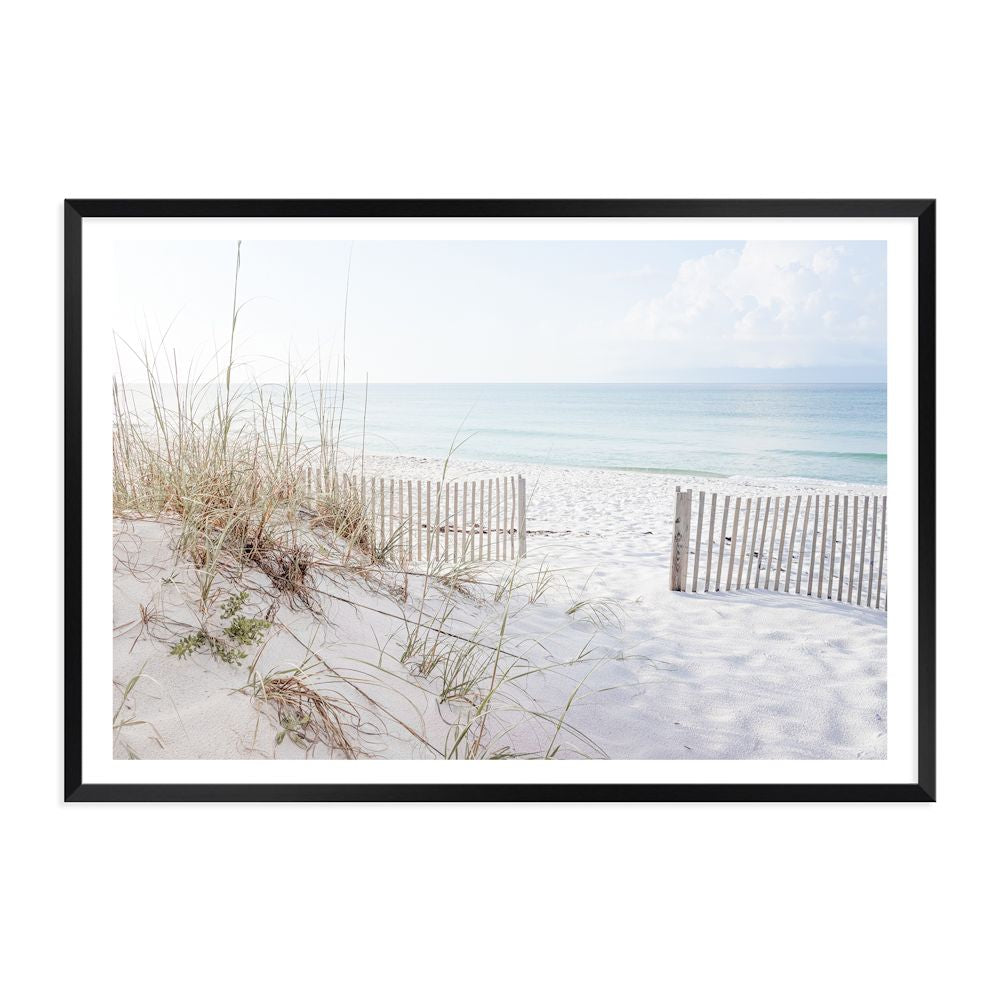 Hamptons Beachside with Dunes Grass Wall Art Photograph Print or Canvas Black Framed or Unframed Beautiful Home Decor