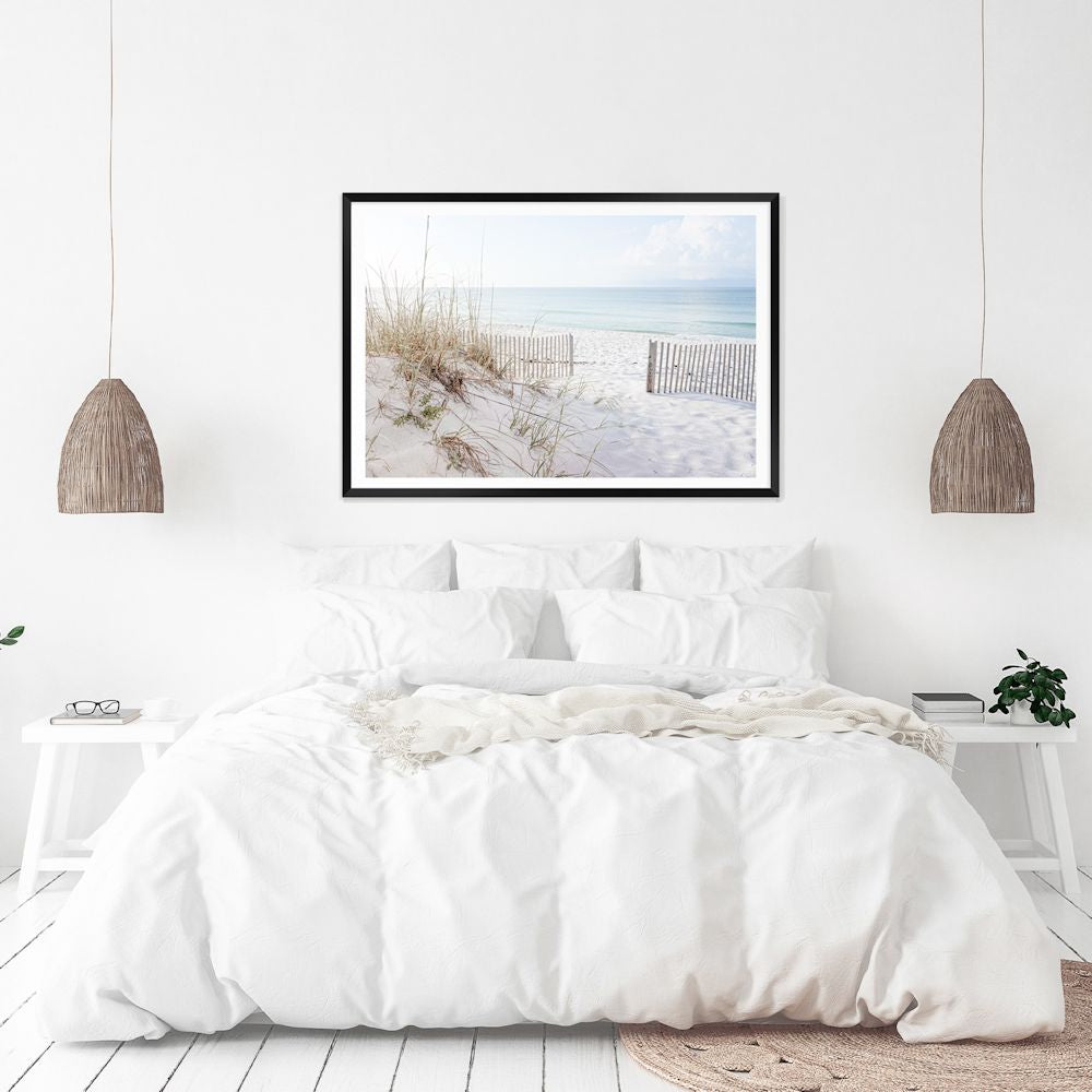 Hamptons Beachside with Dunes Grass Wall Art Photograph Print or Canvas Framed or Unframed above bed Beautiful Home Decor