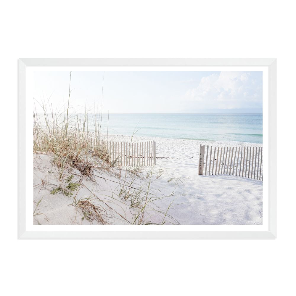 Hamptons Beachside with Dunes Grass Wall Art Photograph Print or Canvas white Framed or Unframed Beautiful Home Decor