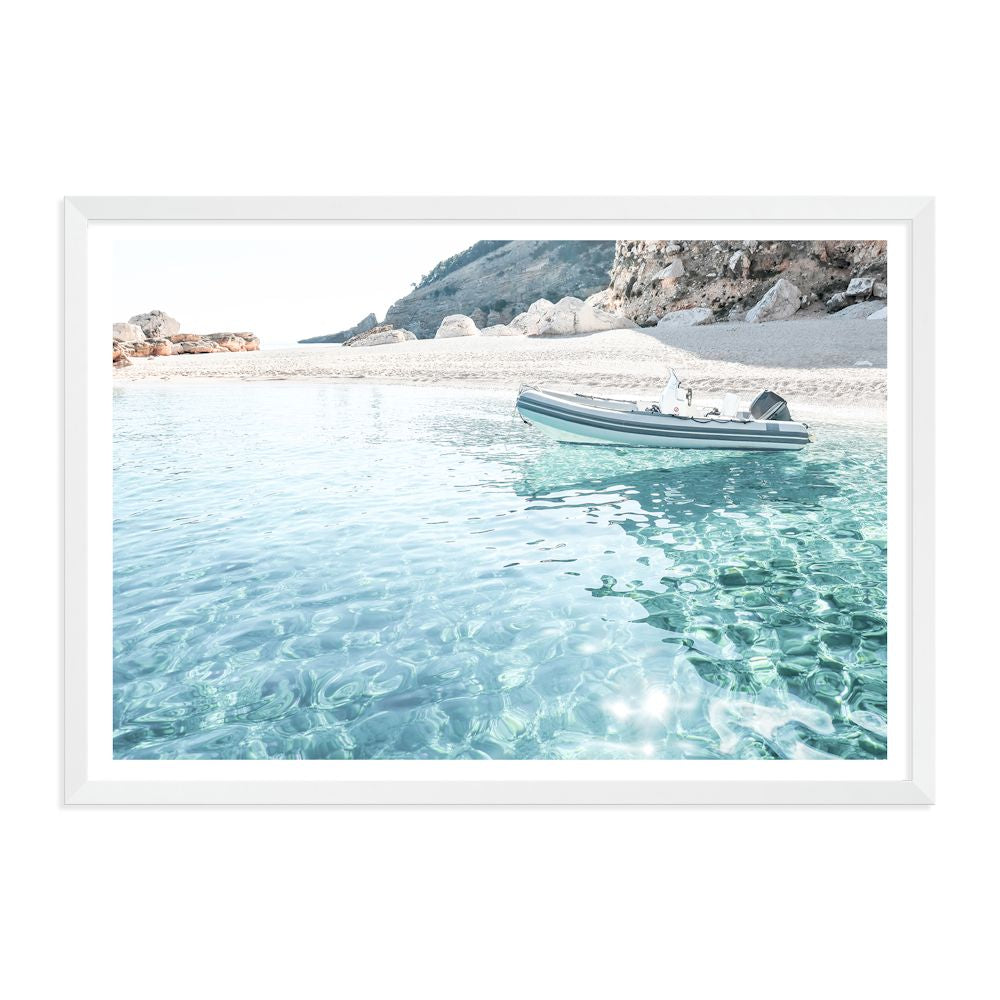 Italian Beach side Boat Wall Art Photograph Print or Canvas white Framed or Unframed Beautiful Home Decor