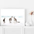 A Hamptons wall art print of three kangaroos enjoying some time on the beach, available in natural timber, black or white frames.
