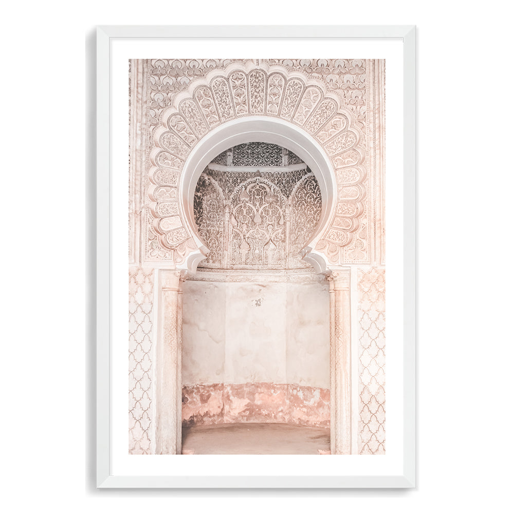 Moroccan Temple Archway Wall Art Photographic Print or Canvas White Framed or Unframed by Beautiful Home Decor