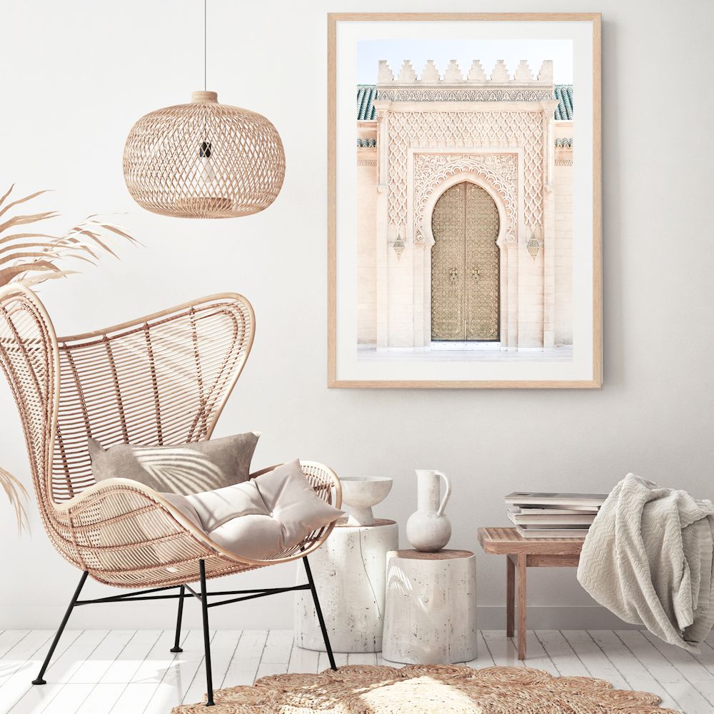 Moroccan Temple Door Wall Art Photograph Print or Canvas Framed or Unframed in Office Beautiful Home Decor
