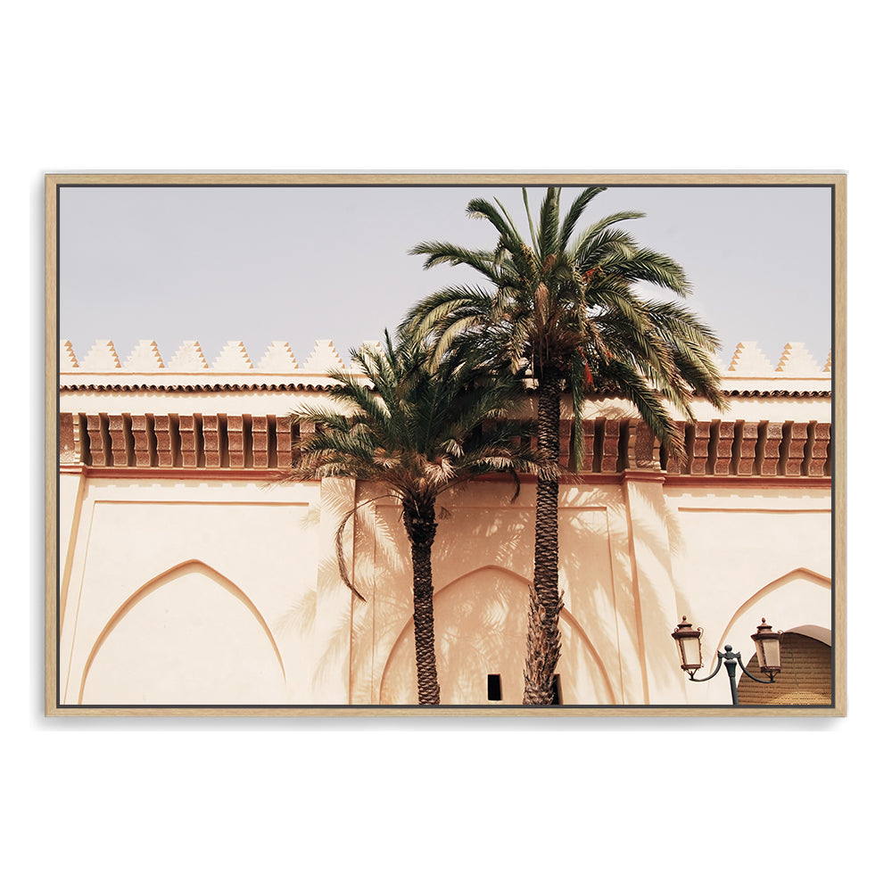 Moroccan Temple Palms Wall Art Photograph Print or Canvas Framed in timber or Unframed Beautiful Home Decor