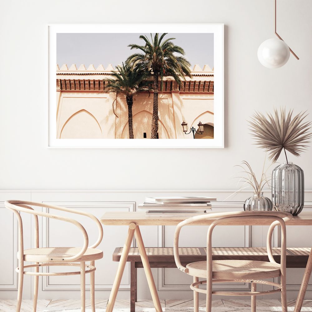 Moroccan Temple Palms Wall Art Photograph Print or Canvas Framed or Unframed Dining Room Beautiful Home Decor