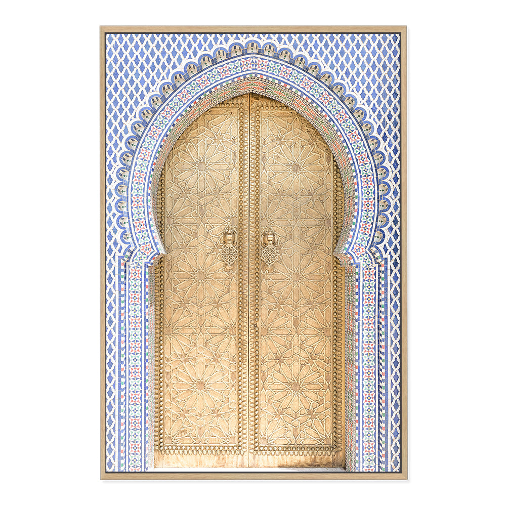 Morocco Golden Arch Door Wall Art Photograph Print or Canvas Framed in timber or Unframed Beautiful Home Decor